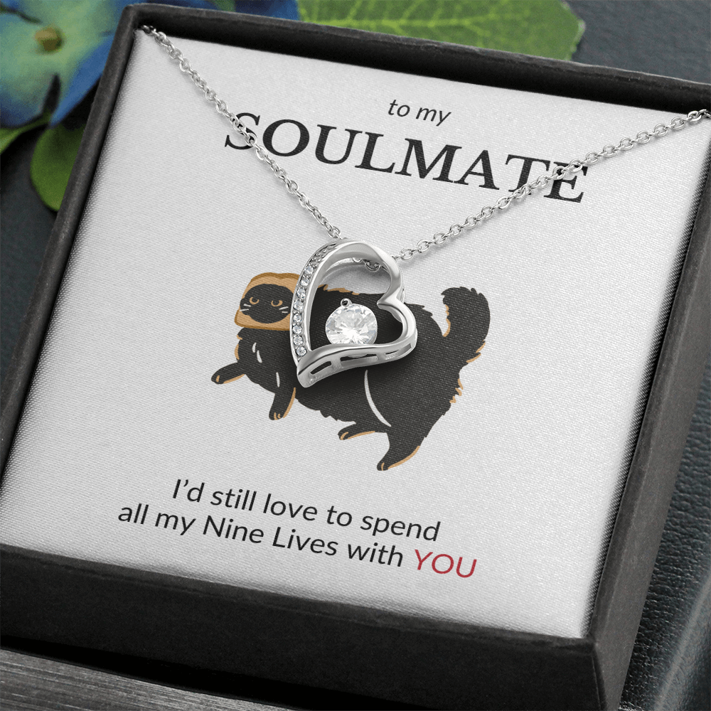 To My Soulmate- I'd Still Spend All Nine Lives- Forever Love Necklace