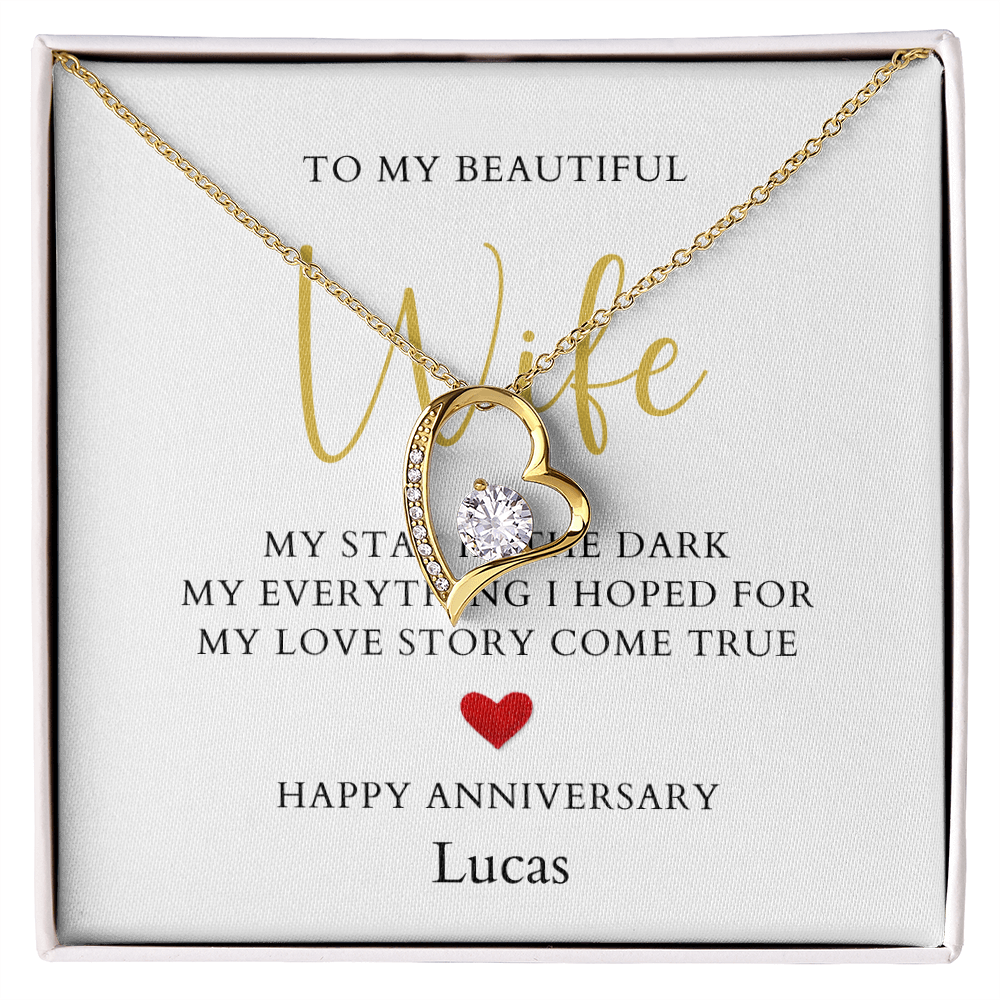 Personalized Anniversary-To My Beautiful Wife- Forever Love Necklace