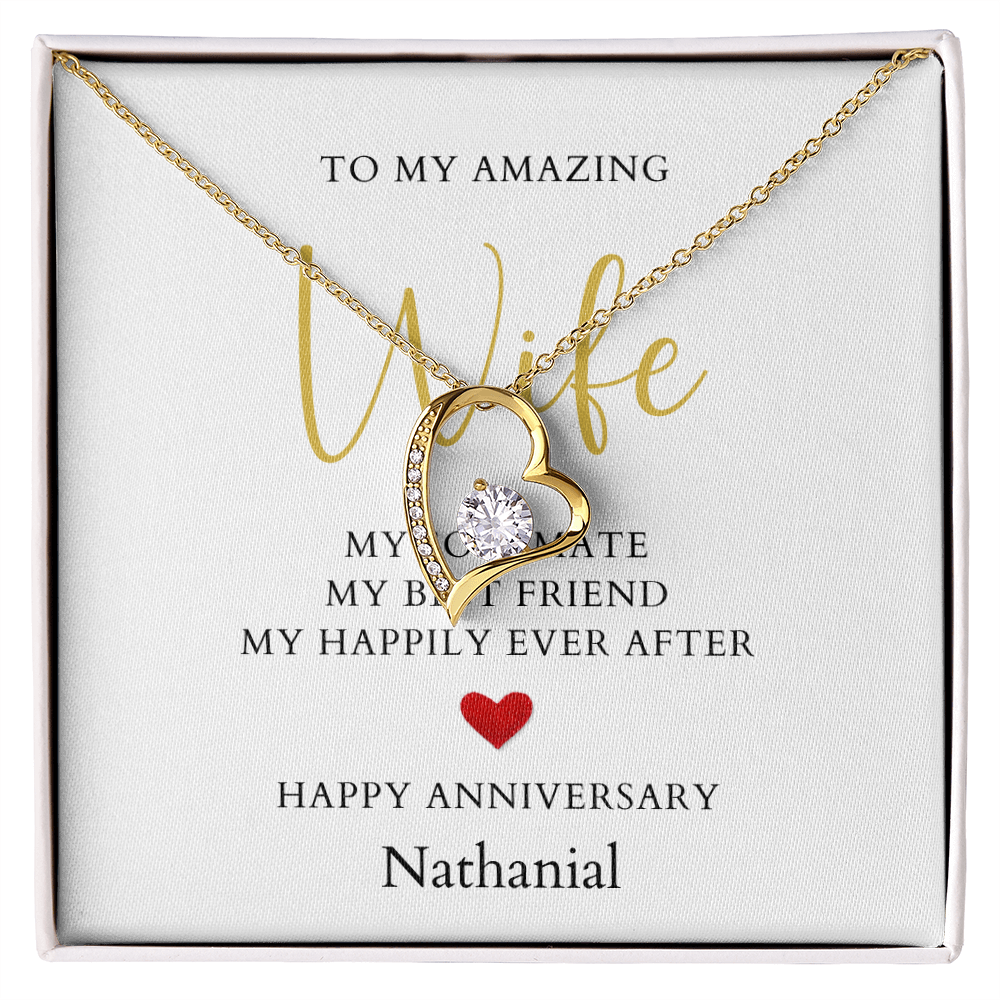 Personalized Anniversary-To My Amazing Wife- Forever Love Necklace