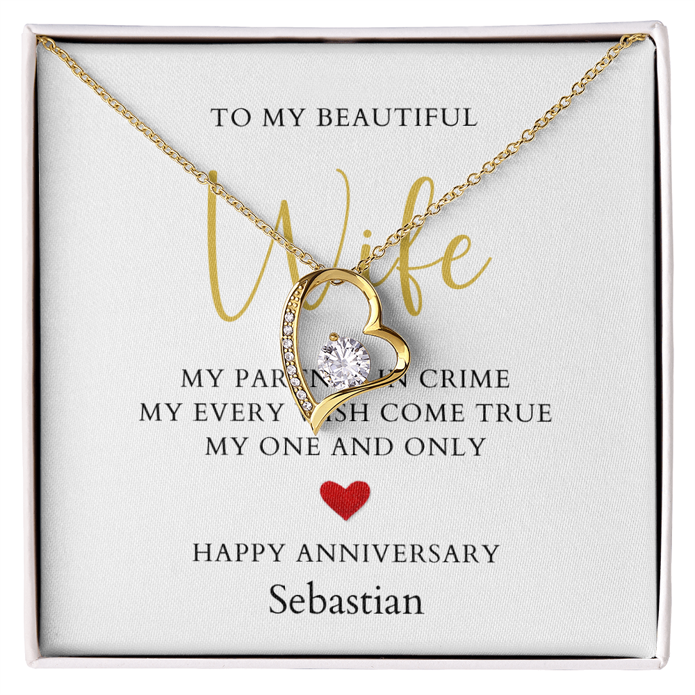 Personalized Anniversary-To My Beautiful Wife- Forever Love Necklace