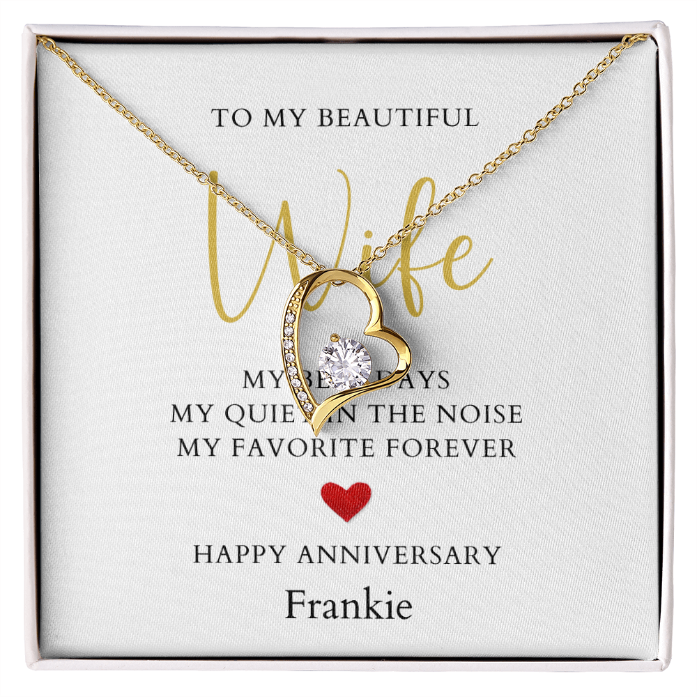 Personalized Anniversary-To My Beautiful Wife- Forever Love Necklace
