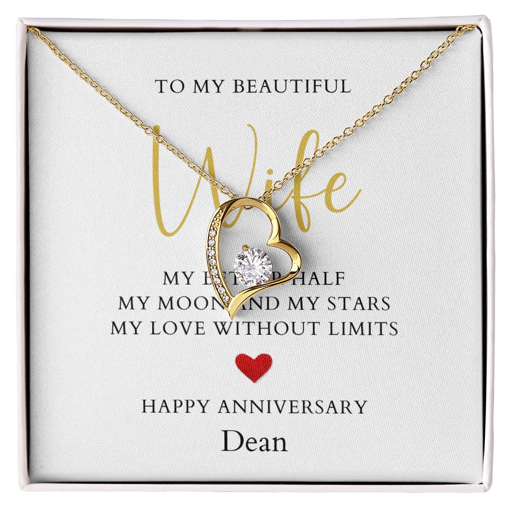 Personalized Anniversary-To My Beautiful Wife- Forever Love Necklace
