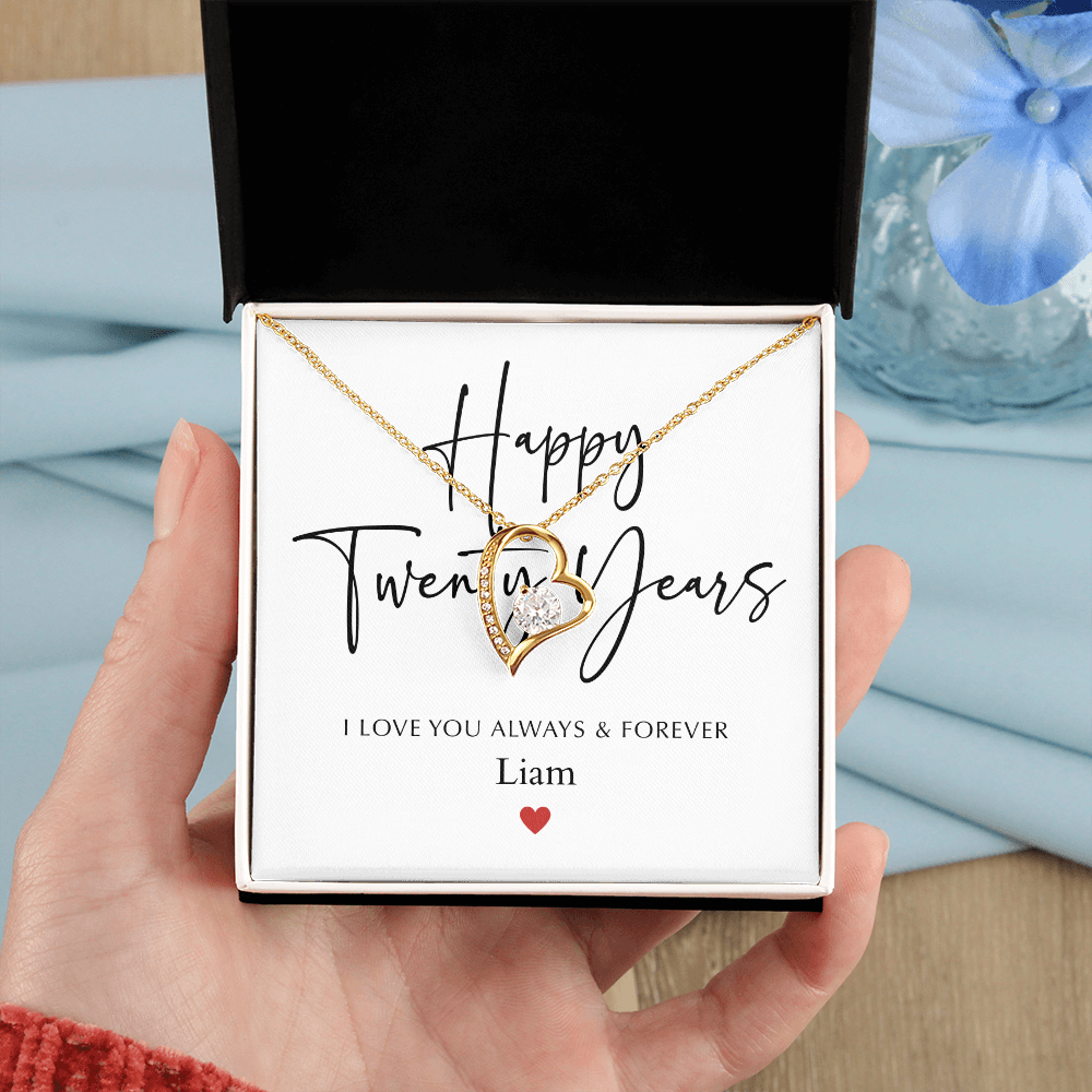Personalized Happy Twenty Year Anniversary-Forever Love Necklace