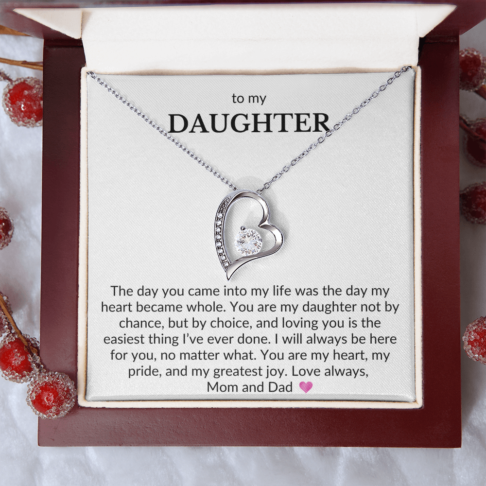 To My Daughter, From Mom & Dad- The Day You Came Into My Life- Forever Love Necklace