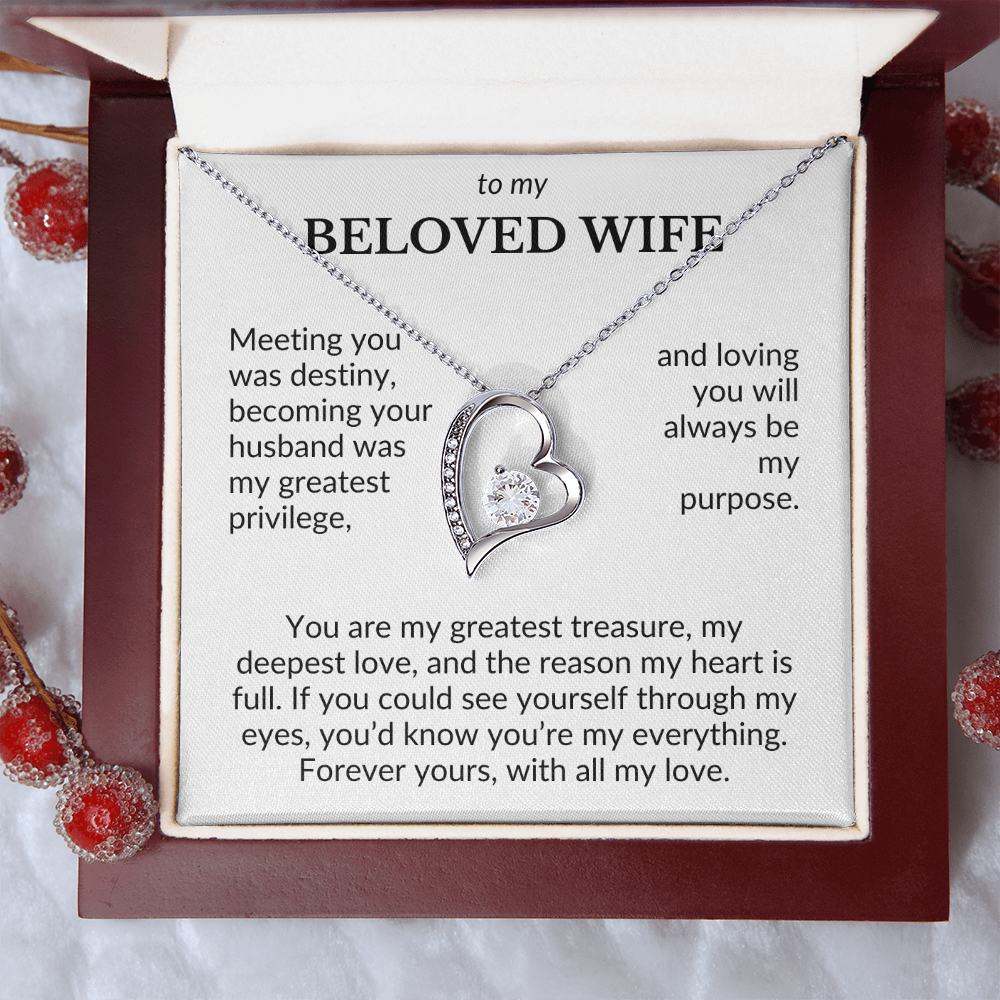 To My Beloved Wife- Meeting You Was Destiny- Forever Love Necklace