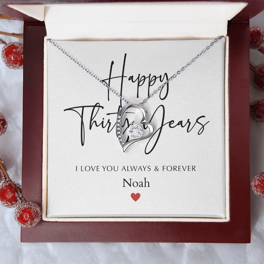 Personalized Happy Thirty Year Anniversary-Forever Love Necklace