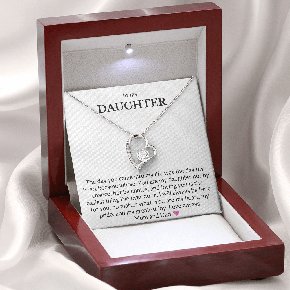 To My Daughter, From Mom & Dad- The Day You Came Into My Life- Forever Love Necklace
