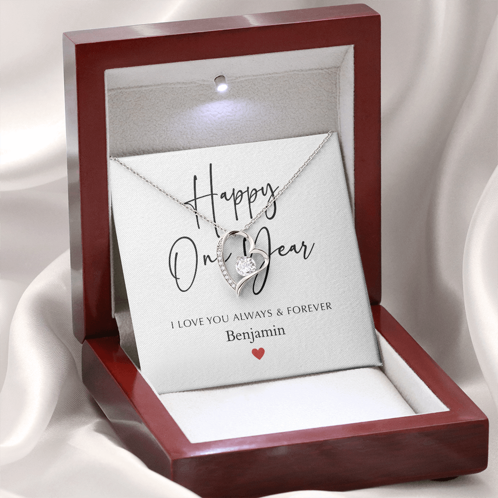 Personalized Happy One Year Anniversary-Forever Love Necklace