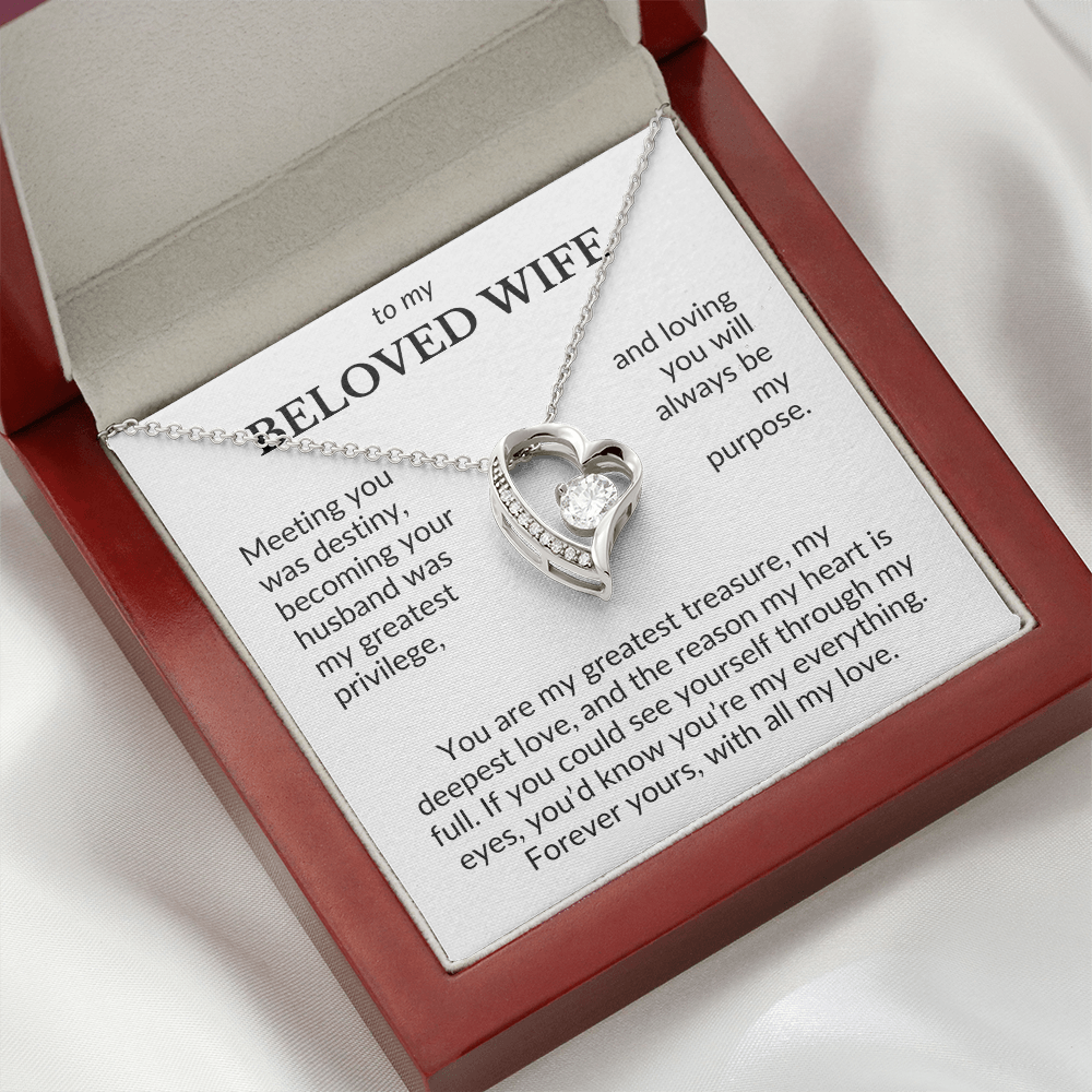 To My Beloved Wife- Meeting You Was Destiny- Forever Love Necklace
