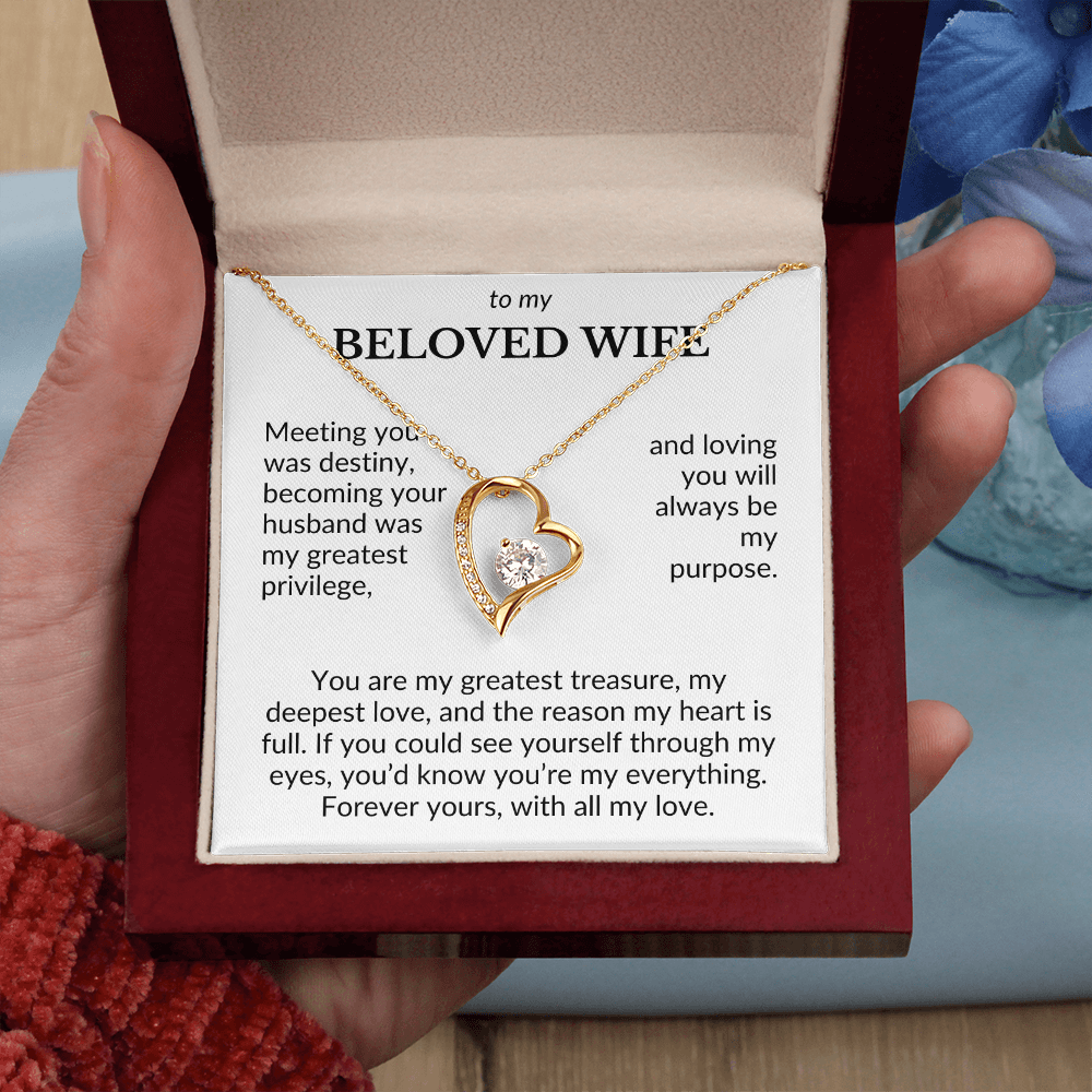 To My Beloved Wife- Meeting You Was Destiny- Forever Love Necklace