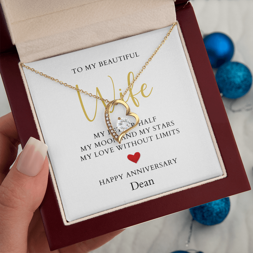 Personalized Anniversary-To My Beautiful Wife- Forever Love Necklace