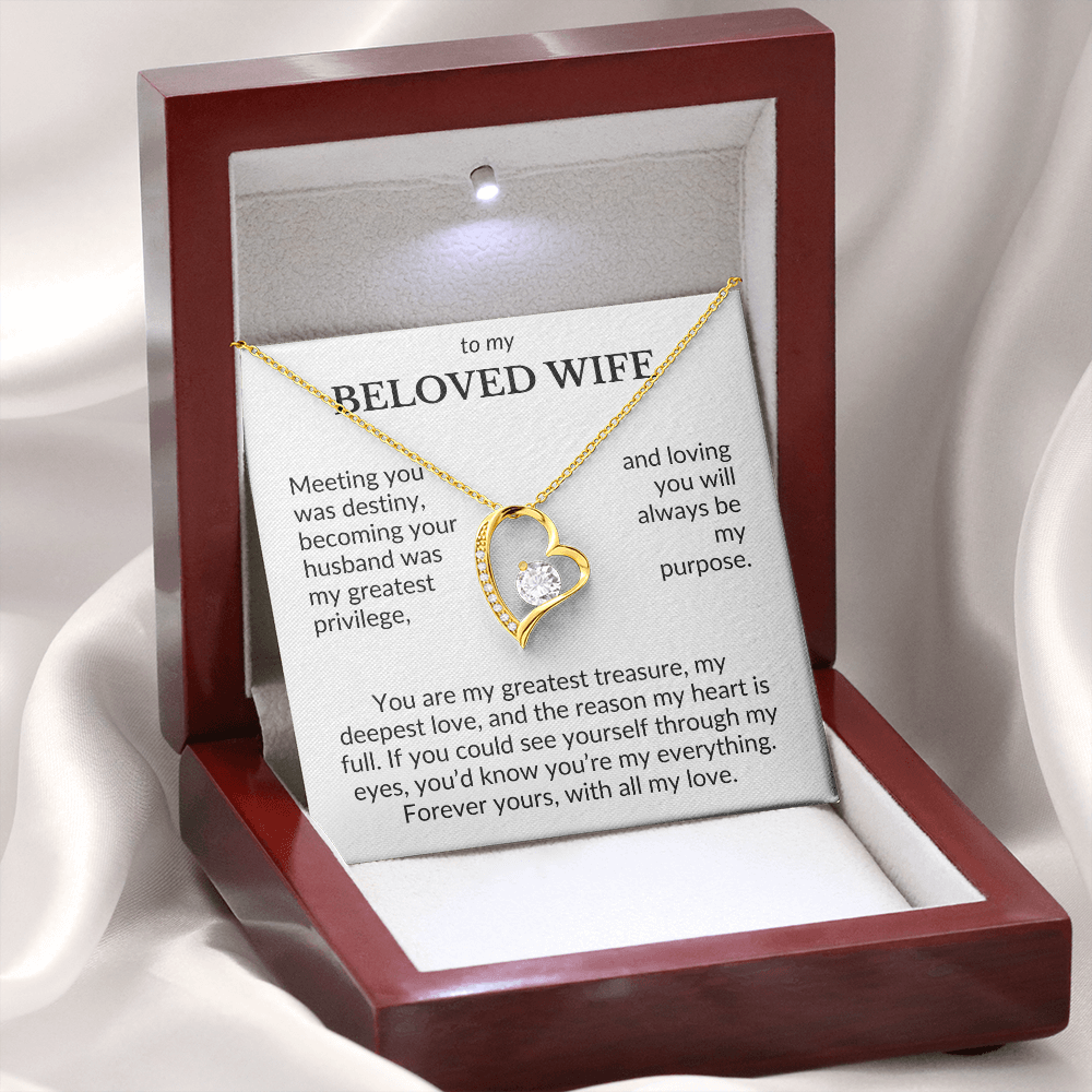 To My Beloved Wife- Meeting You Was Destiny- Forever Love Necklace