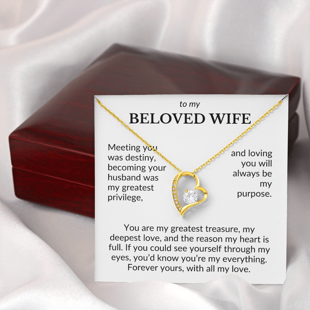 To My Beloved Wife- Meeting You Was Destiny- Forever Love Necklace