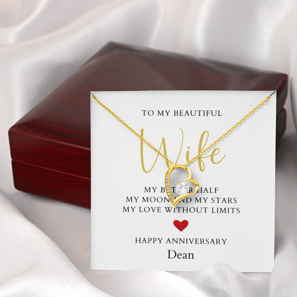 Personalized Anniversary-To My Beautiful Wife- Forever Love Necklace