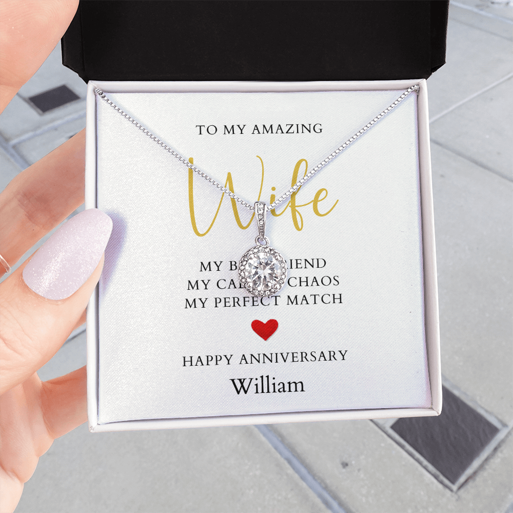 Personalized Anniversary-To My Amazing Wife-Eternal Hope Necklace