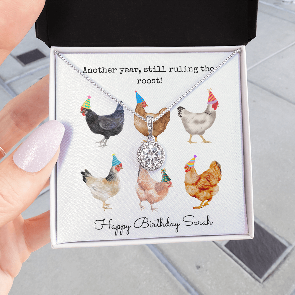 Personalized Happy Birthday- Ruling The Roost- Eternal Hope Necklace