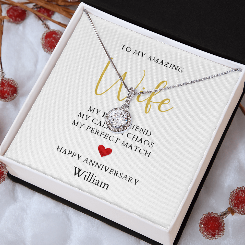 Personalized Anniversary-To My Amazing Wife-Eternal Hope Necklace