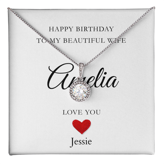 Personalized Happy Birthday-To My Beautiful Wife-Eternal Hope Necklace