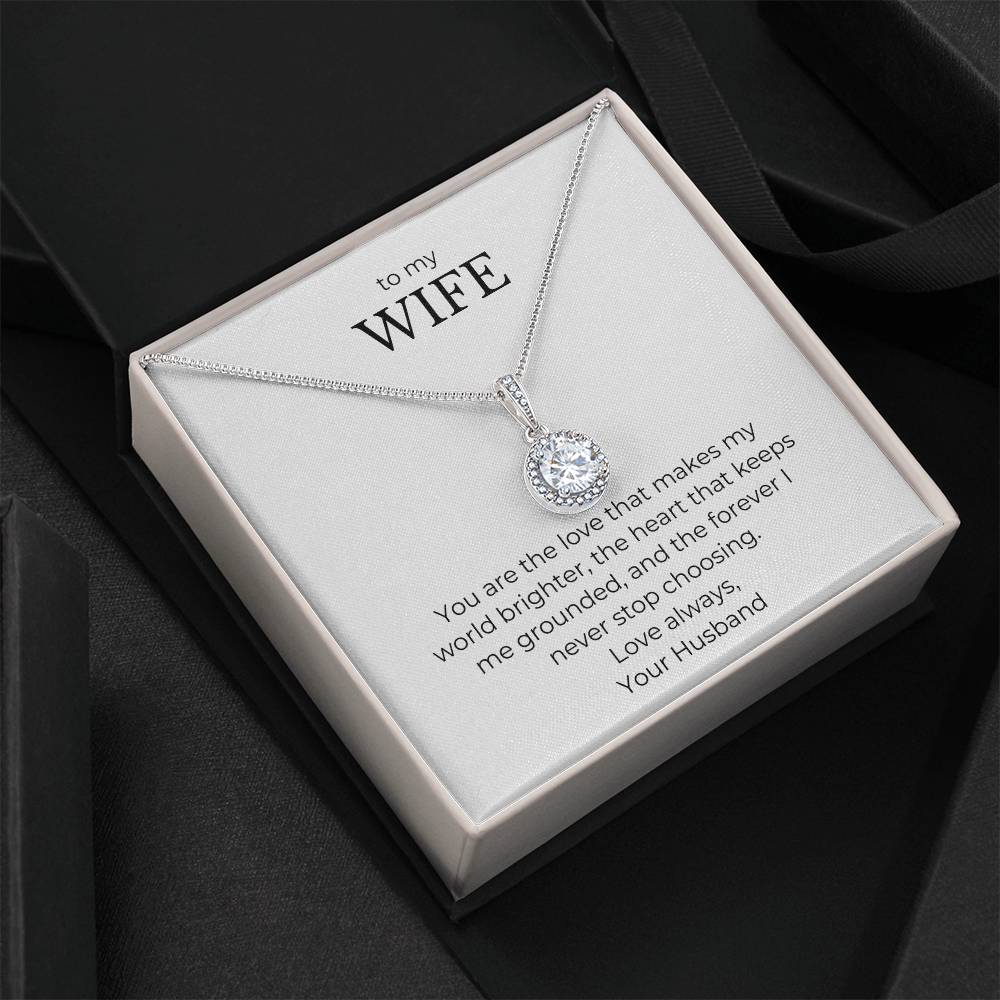 To My Wife-You Are The Love That Makes My World Brighter-Eternal Hope Necklace