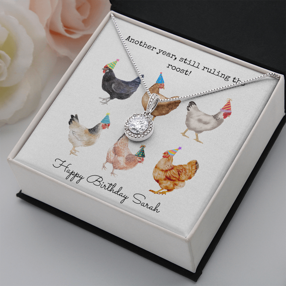Personalized Happy Birthday- Ruling The Roost- Eternal Hope Necklace