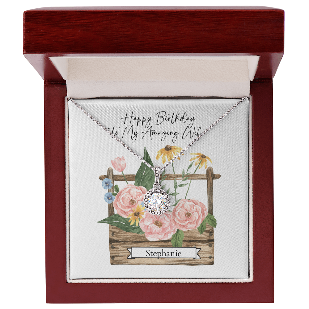 Personalized Happy Birthday-To My Amazing Wife- Eternal Hope Necklace