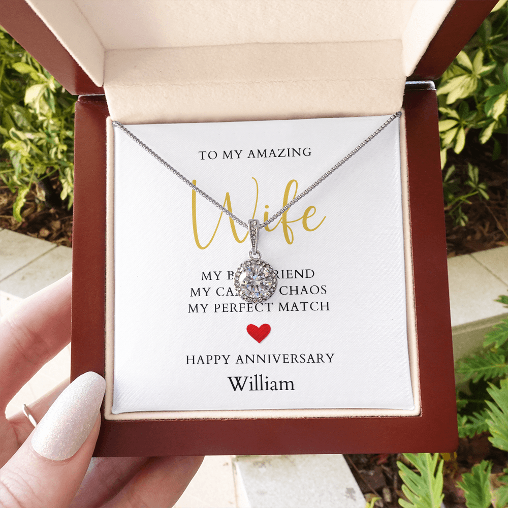 Personalized Anniversary-To My Amazing Wife-Eternal Hope Necklace