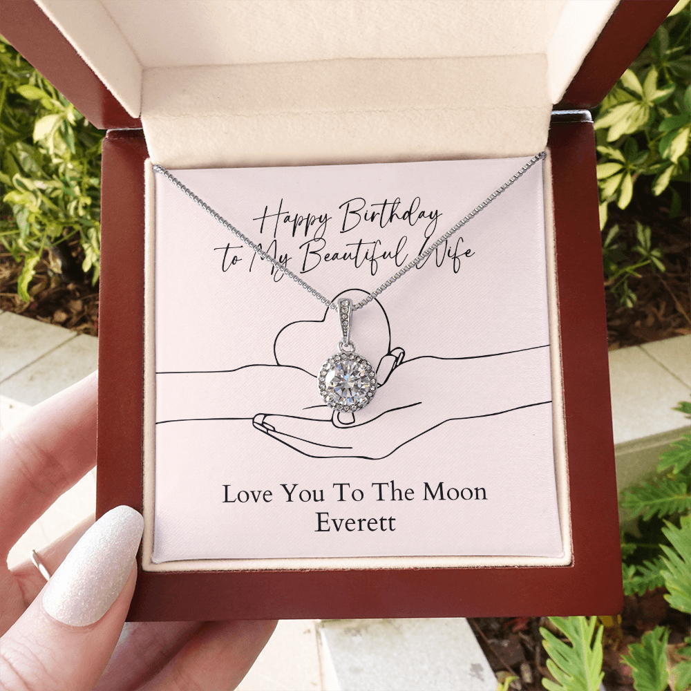 Personalized Happy Birthday- My Beautiful Wife- Eternal Hope Necklace