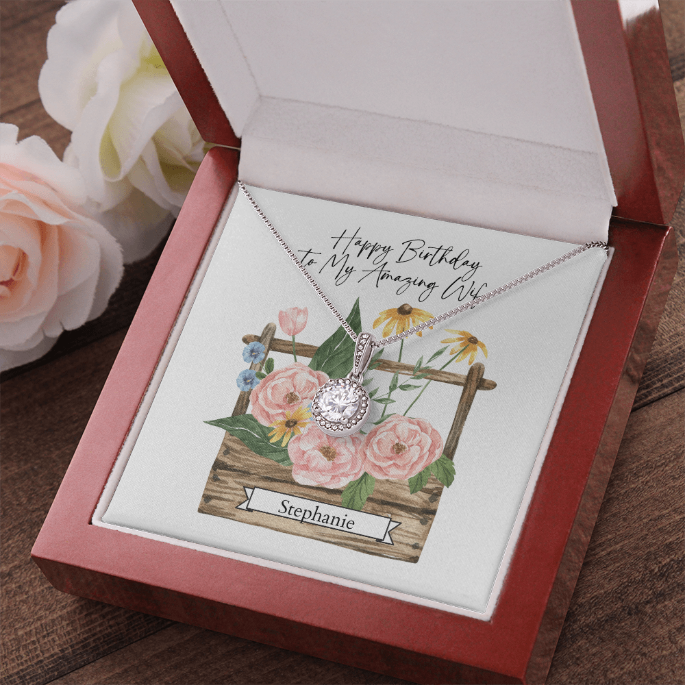 Personalized Happy Birthday-To My Amazing Wife- Eternal Hope Necklace