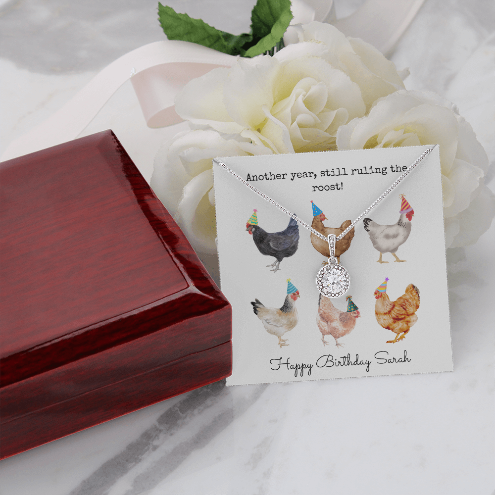 Personalized Happy Birthday- Ruling The Roost- Eternal Hope Necklace
