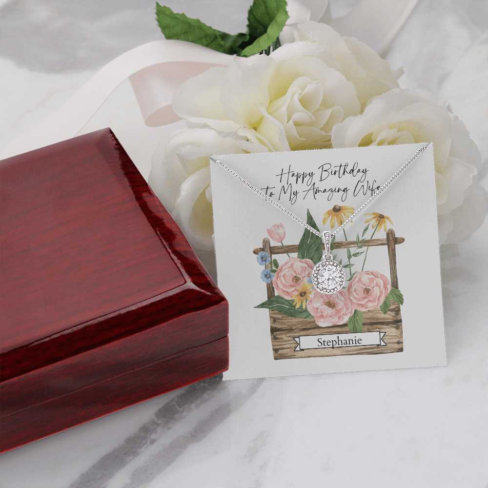 Personalized Happy Birthday-To My Amazing Wife- Eternal Hope Necklace