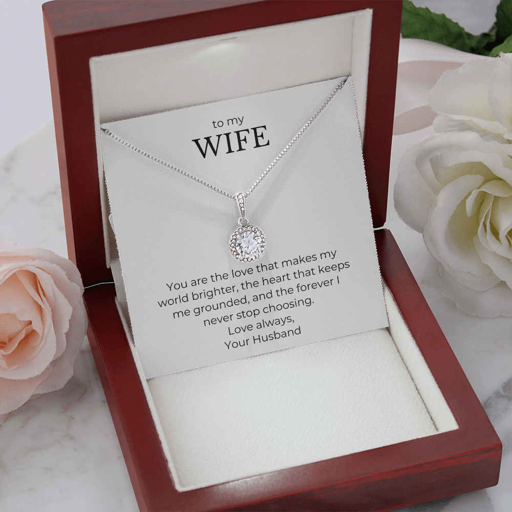 To My Wife-You Are The Love That Makes My World Brighter-Eternal Hope Necklace