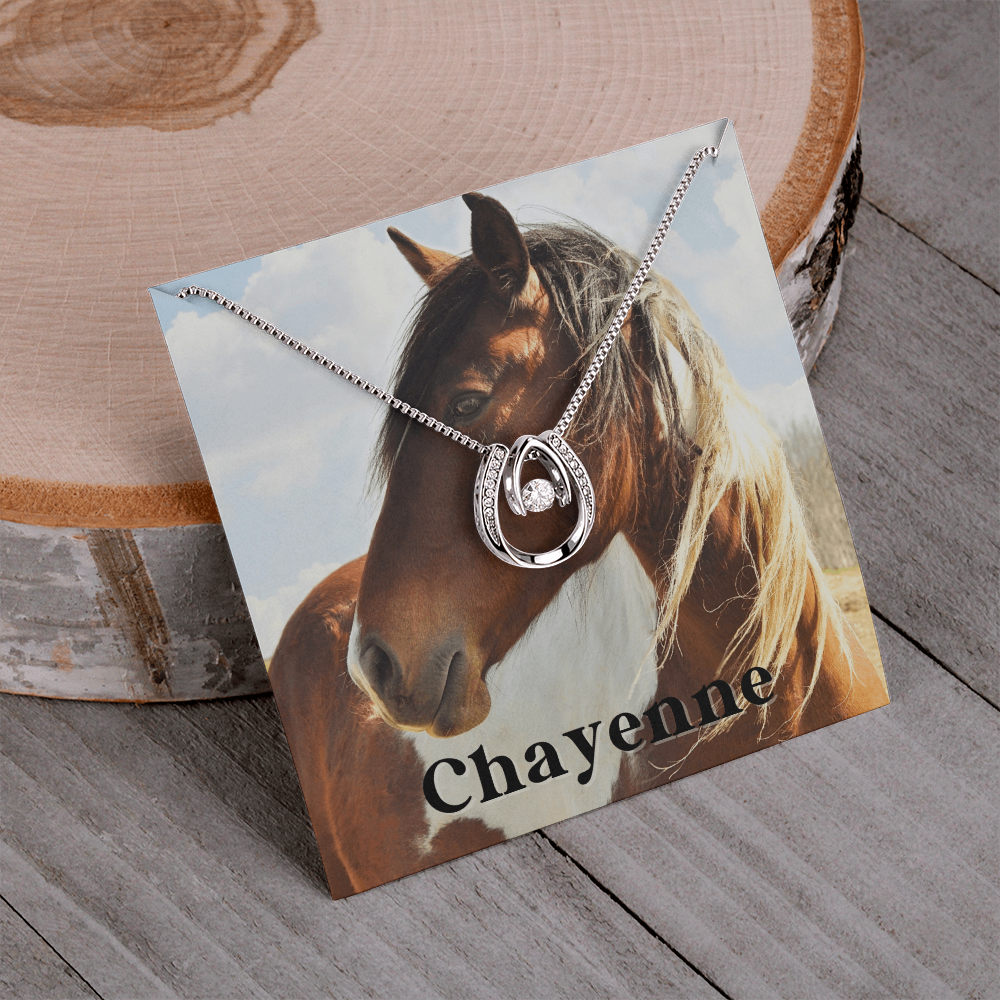Custom Horse Photograph & Name- Horseshoe Necklace