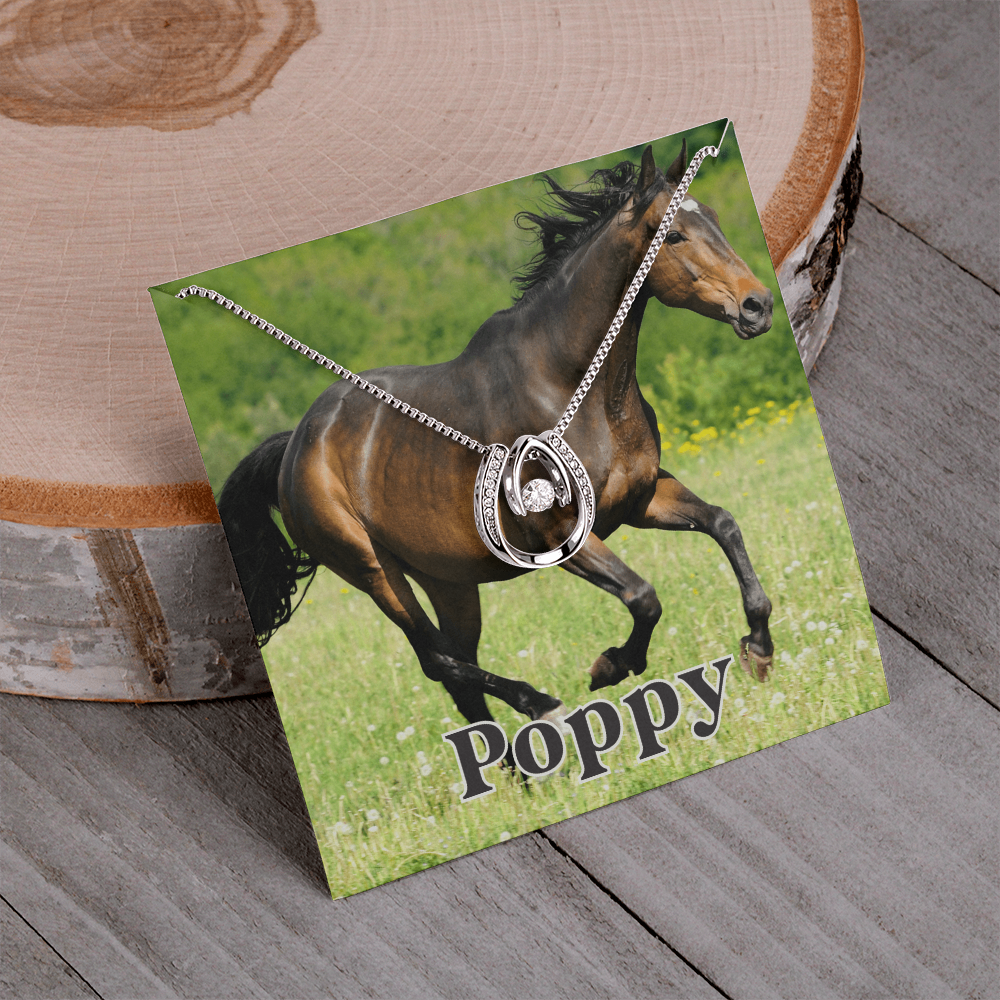 Custom Horse Photograph & Name- Horseshoe Necklace