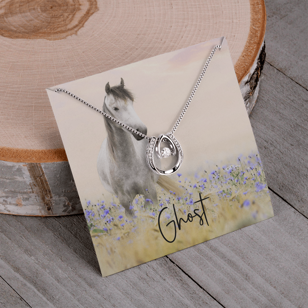 Custom Horse Photograph & Name- Horseshoe Necklace