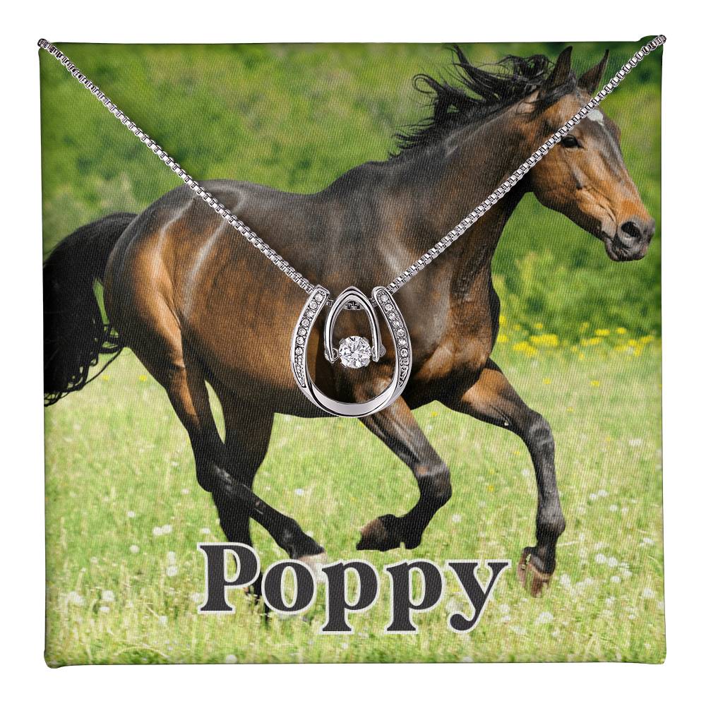Custom Horse Photograph & Name- Horseshoe Necklace