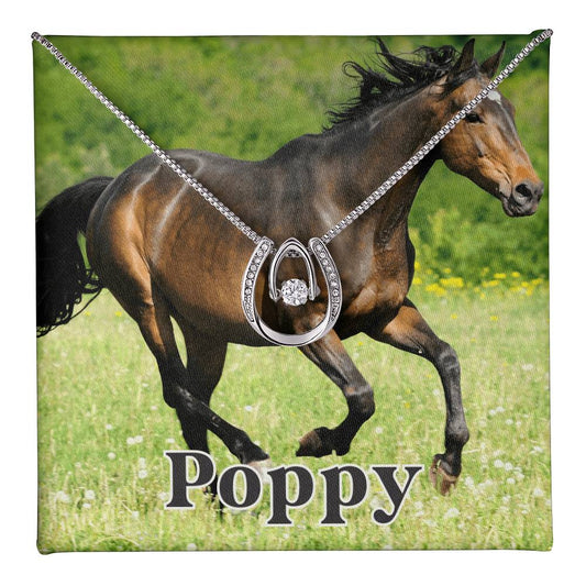 Custom Horse Photograph & Name- Horseshoe Necklace