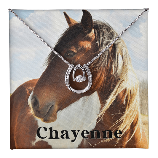 Custom Horse Photograph & Name- Horseshoe Necklace