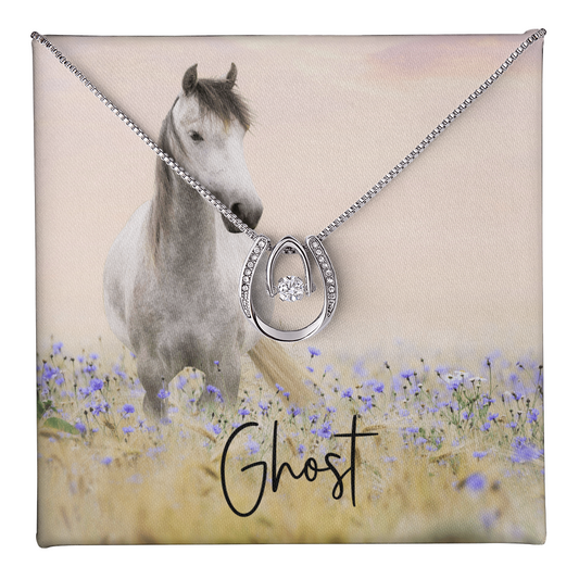 Custom Horse Photograph & Name- Horseshoe Necklace