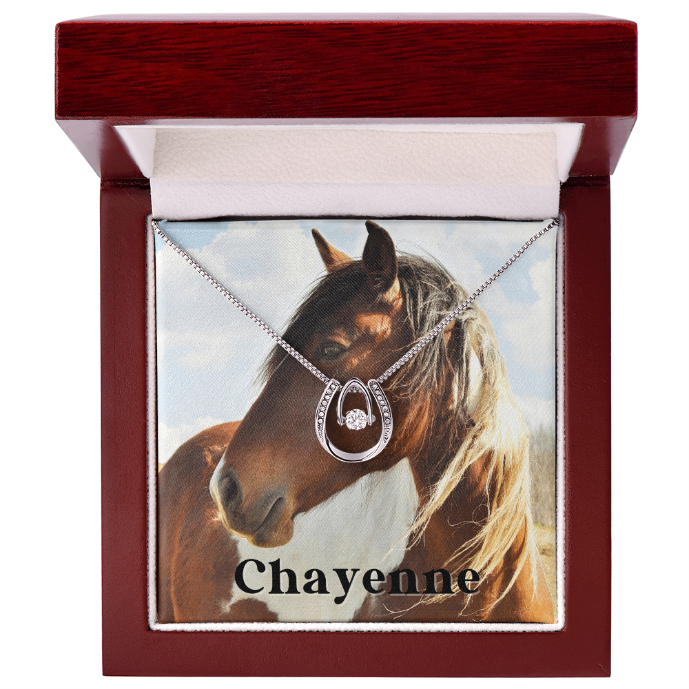 Custom Horse Photograph & Name- Horseshoe Necklace