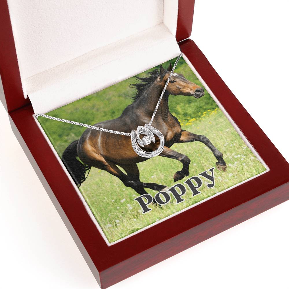 Custom Horse Photograph & Name- Horseshoe Necklace