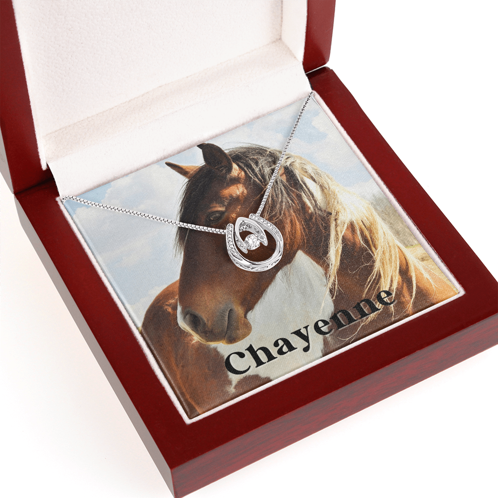 Custom Horse Photograph & Name- Horseshoe Necklace