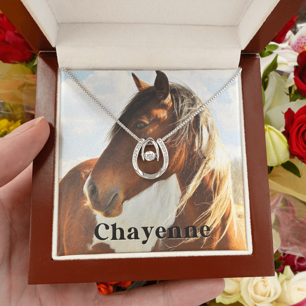 Custom Horse Photograph & Name- Horseshoe Necklace