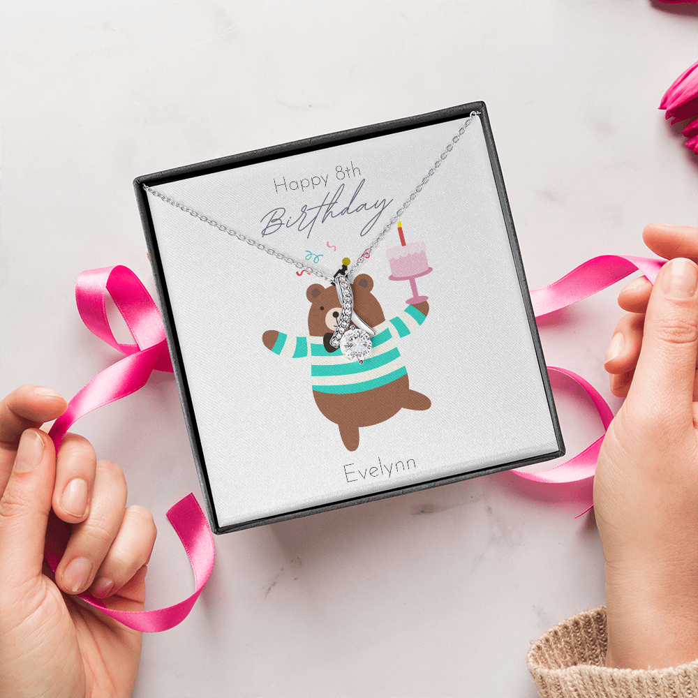 Custom Kids Birthday Gift- Dancing Bear-Alluring Beauty Necklace