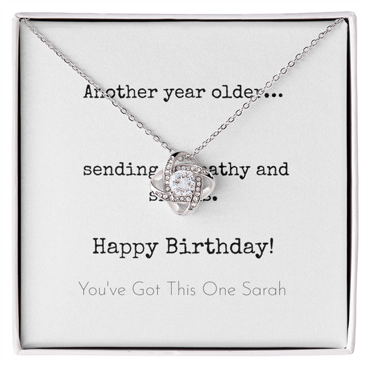 Personalized Happy Birthday-Sending Sympathy-Love Knot Necklace