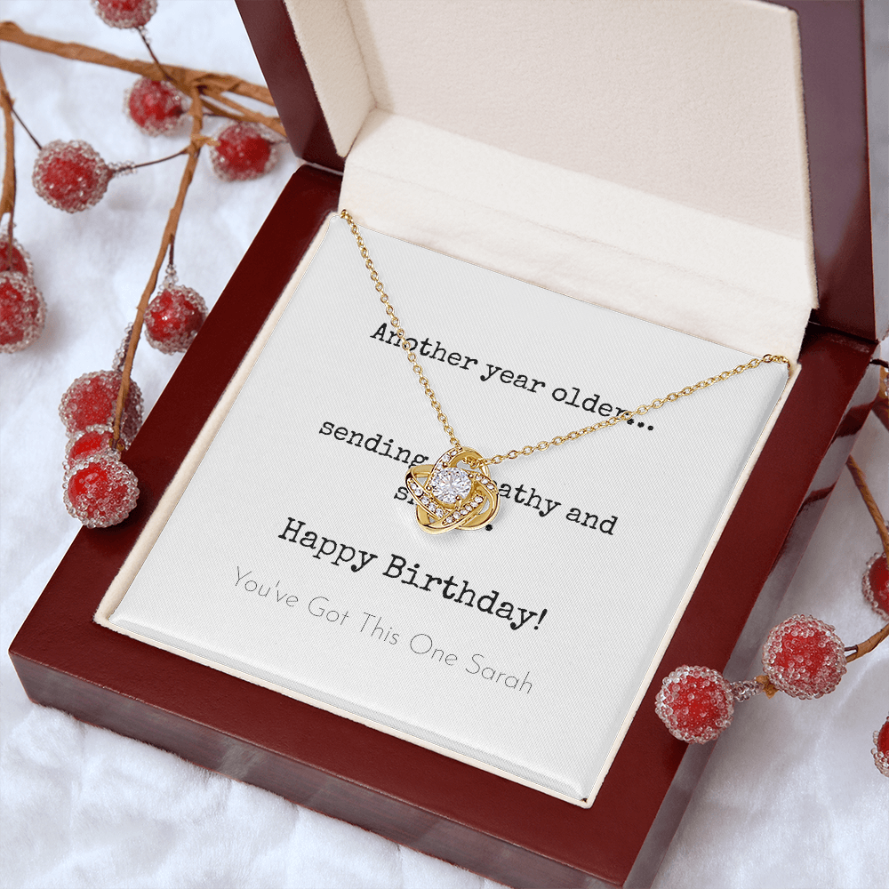 Personalized Happy Birthday-Sending Sympathy-Love Knot Necklace