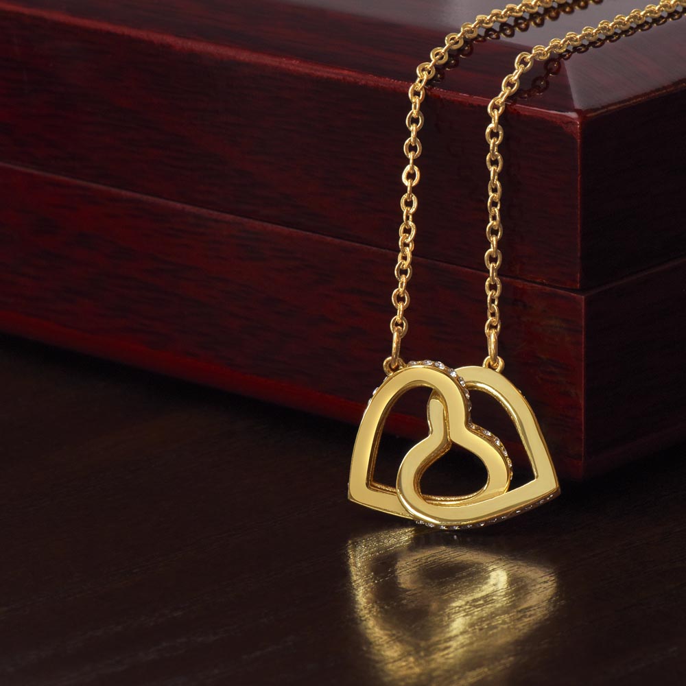 To My Soulmate- I'd Still Love To Spend All My Nine Lives With You- Interlocking Hearts Necklace