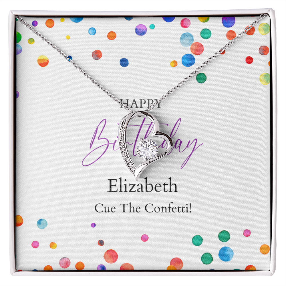 Personalized Happy Birthday- Watercolor Confetti Dots- Forever Yours Necklace