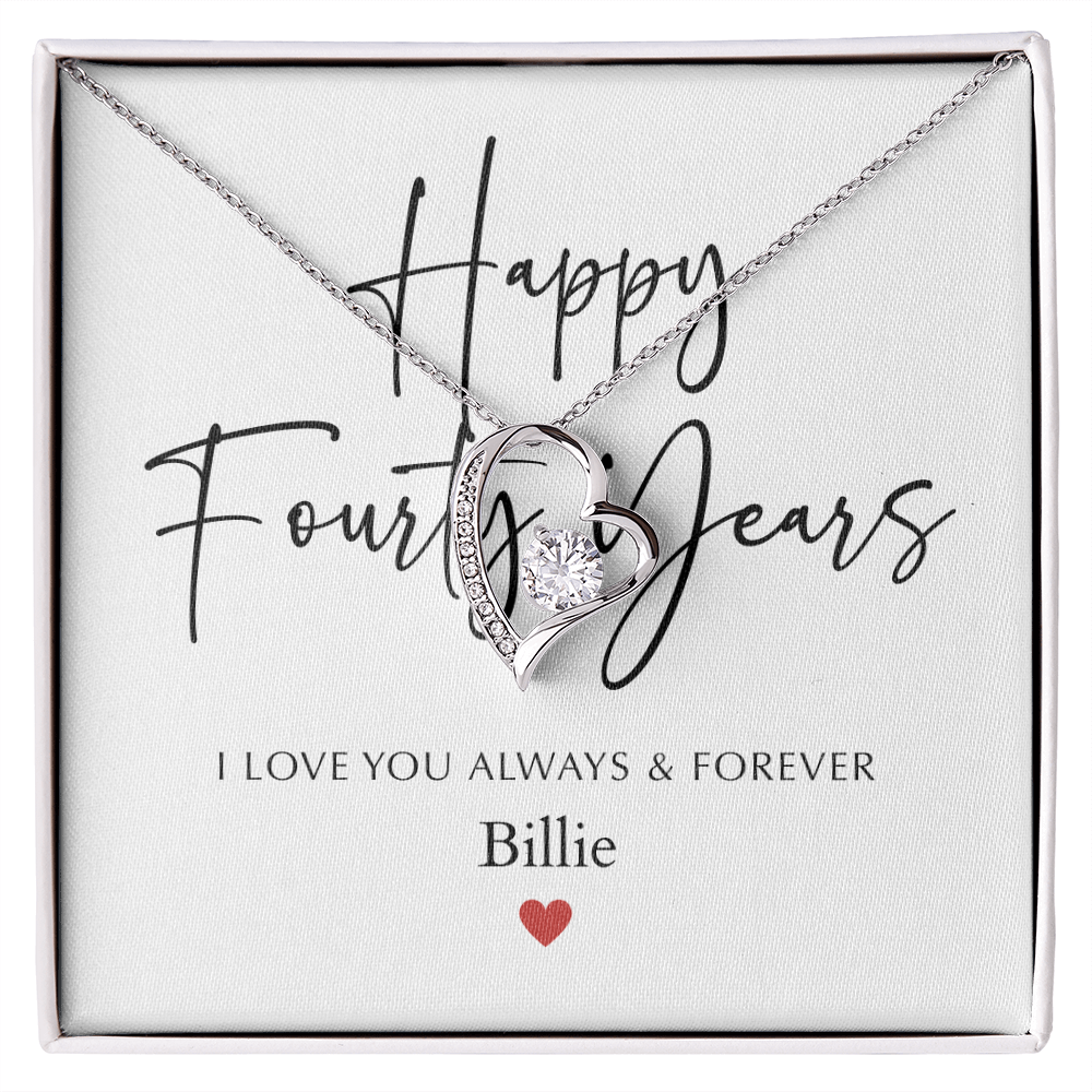 Personalized Happy Fourty Year Anniversary-Forever Love Necklace