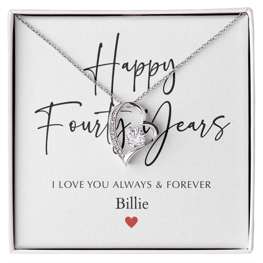 Personalized Happy Fourty Year Anniversary-Forever Love Necklace