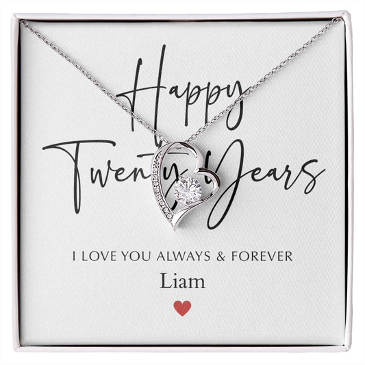 Personalized Happy Twenty Year Anniversary-Forever Love Necklace
